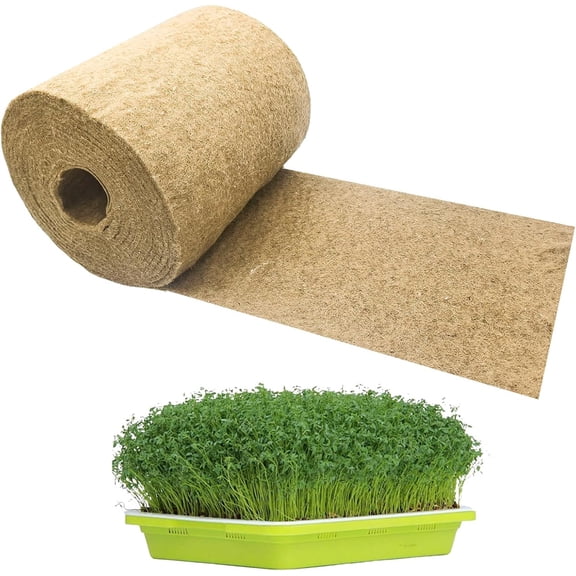 1Roll 10" X 118" Hydroponic Grow Pads, MODANU Jute Seed Sprouting Mat, Microgreens Growing Kit, Indoor Organic Production for Wheatgrass Sprouts Starter Tray