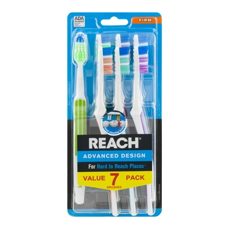 (2 pack) Reach Advanced Design Toothbrushes, Firm Bristles, 7 Count