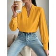 thumbnail image 4 of Womens Tops Trendy 2025 Long Sleeve Shirts Blouses Dressy Casual Spring Summer Business Outfits Orange S, 4 of 9