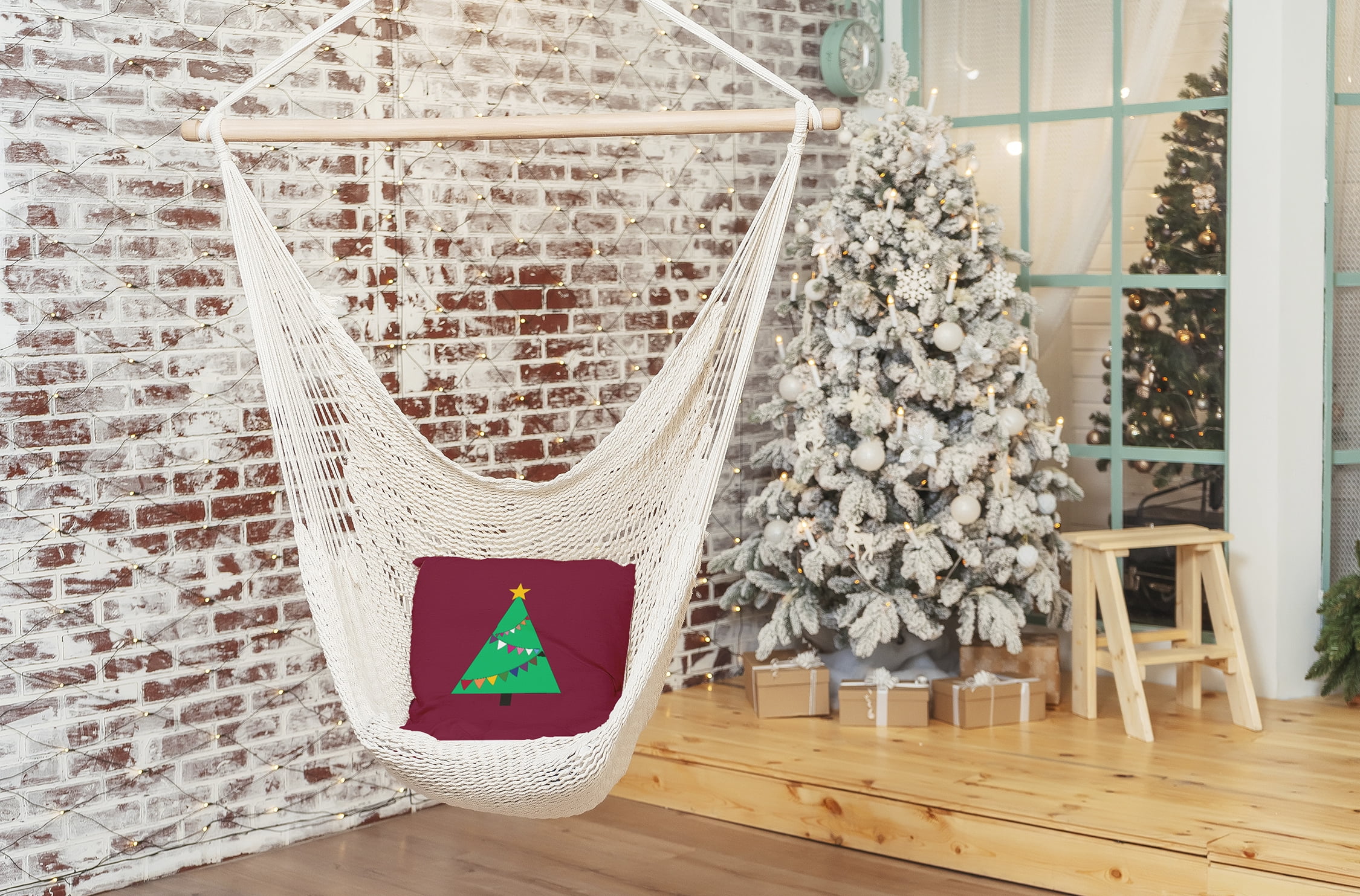 16" x 16" Simply Daisy Pride Garland Tree Polyester Accent Pillow, Maroon (1 Count)