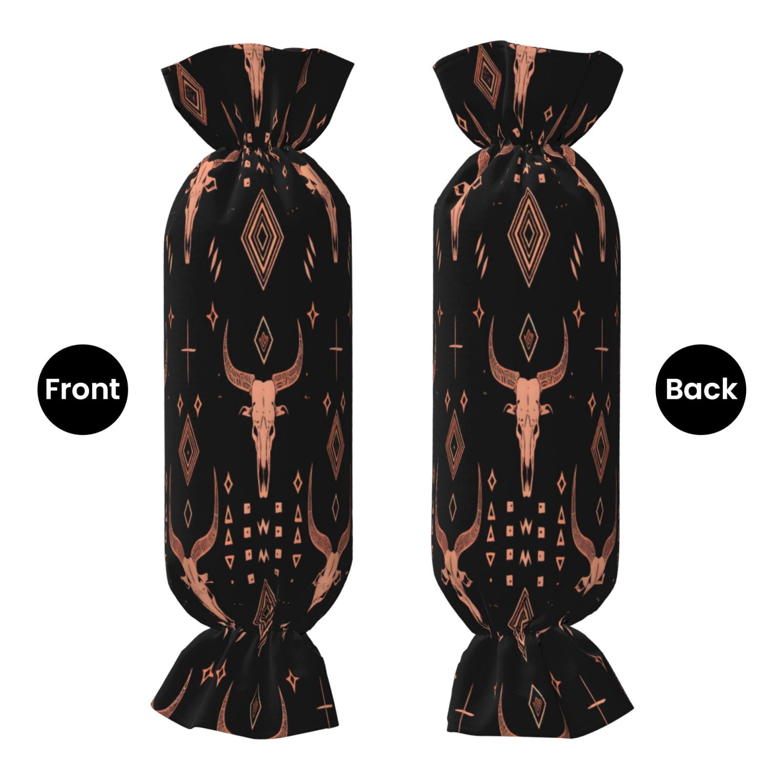 Candy Throw Pillow Travel Cervical Pillow Cylindrical Neck Body Cushion With Insert For Bed Couch Home Decor 9.8x24.4in Art African Tribal Motifs Water Buffalo Skulls