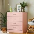 thumbnail image 5 of UBesGoo Pink Chest of Drawers Dresser Wood Organizer Cabinet, 4 Drawer Nightstand Side Table, Furniture for Bedroom, 5 of 18