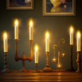 thumbnail image 2 of Velas sin llama Decoración de Navidad, 12PCS Led parpadeo Luces de pilas con temporizador a distancia/clips, velas de ventana blanco cálido para el hogar de interior al aire libre de la boda de, 2 of 9