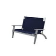 thumbnail image 5 of Linon Rosemary 4-Piece Acacia Outdoor Chat Set with Coffee Table, Loveseat & Chairs, Gray/Navy, 5 of 18
