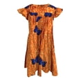 thumbnail image 4 of ClodeEU Women'S Deep O-Neck Tshirts Dresses Summer Short Sleeve Floral Print Dress Orange 12(XXL), 4 of 5