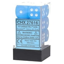 Chessex DND Dice Set D&D Dice-16mm Frosted Caribbean Blue Plastic Polyhedral Dice Set-Dungeons and Dragons Dice Includes 12 Dice – D6