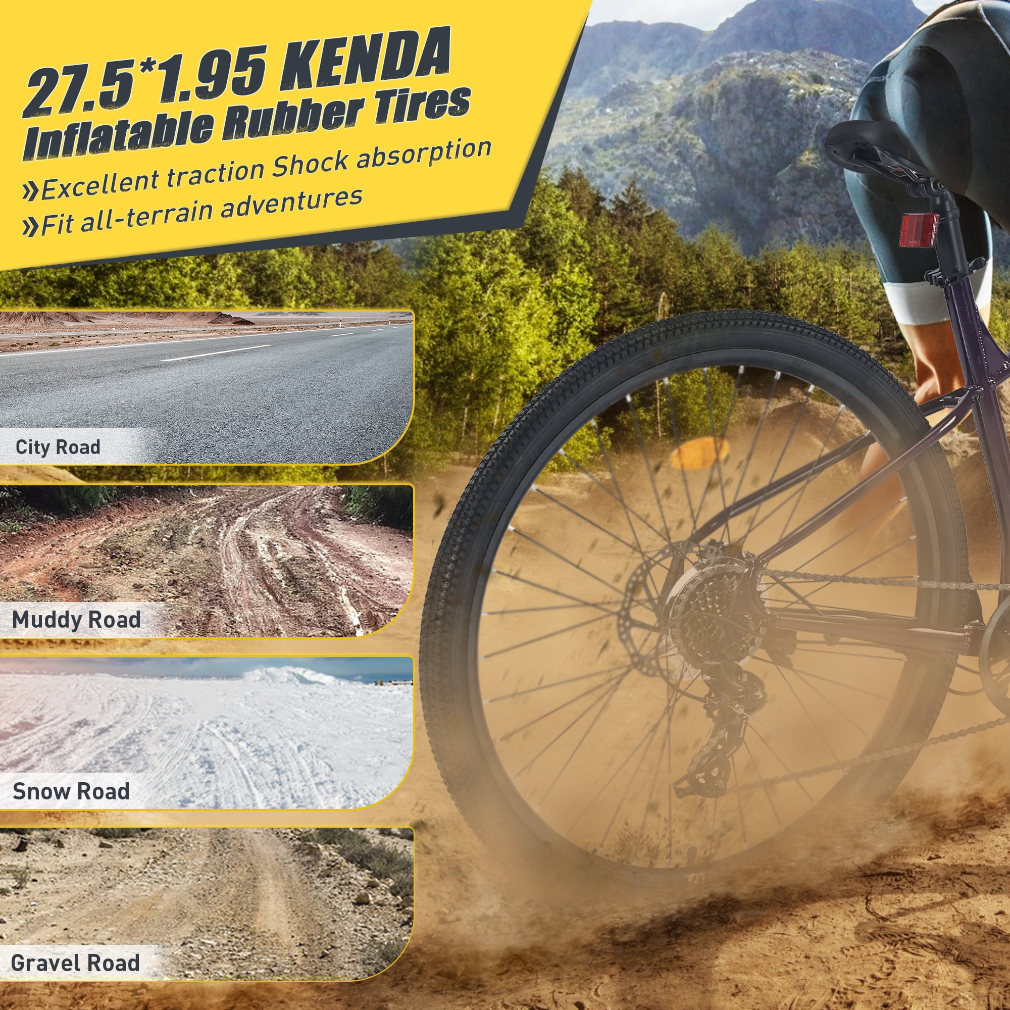 27.5 Inch Mountain Bike, 21 Speed Mountain Bicycle with Front Suspension and Aluminum Alloy Frame for Men Women Boys and Girls, Grey
