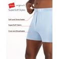 thumbnail image 2 of Hanes Originals Ultimate Men's SuperSoft Knit Boxer Underwear, Aqua/Grey/Black, 3-Pack Assorted M, 2 of 9