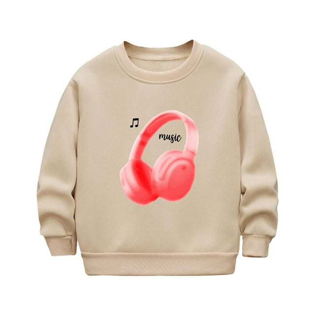 ZACPNCV Chandails en Molleton pour Filles Tout-Petits à Manches Longues à Motifs Col Rond Khaki 9-10 Ans