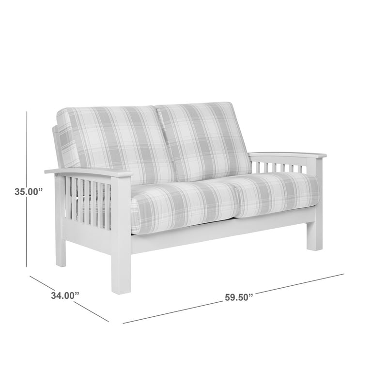 Homesvale Maisie Poly Cotton Mission Style Loveseat with Exposed