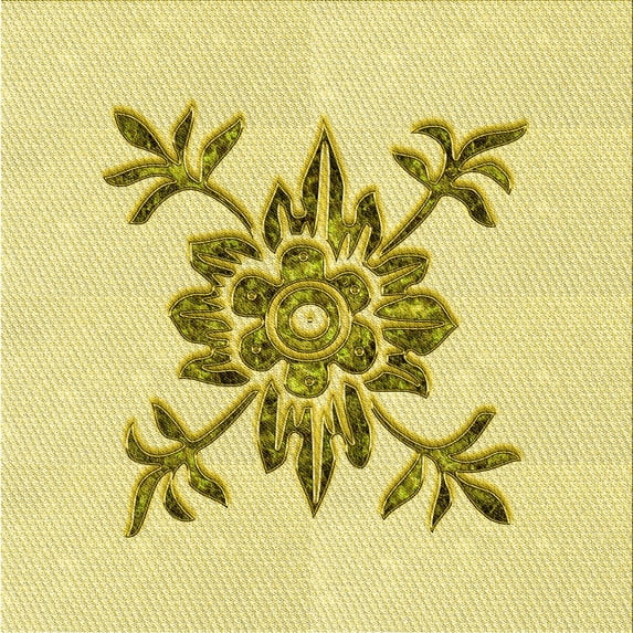 Ahgly Company Indoor Square Patterned Sun Yellow Area Rugs, 4' Square