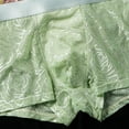thumbnail image 3 of LNWUY Men's Lace Boxers Underwear Seamless Lace with Low Waist Breathable and Comfortable Mens Under Panties Green XXL, 3 of 4