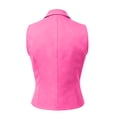 thumbnail image 6 of Vest Tops for Women - Sleeveless V Neck Button down Formal Business Work Tank Tops with Pockets Pinky S, 6 of 7