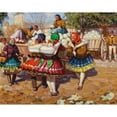 thumbnail image 2 of Tivadar Josef Mousson 24x20 Gold Ornate Framed and Double Matted Museum Art Print Titled - Market Day in Michalovce, 2 of 4
