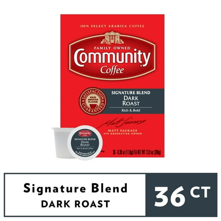 Community® Coffee Signature Blend Dark Roast Coffee Single-Serve Cups 36 ct Box Compatible with Keurig 2.0 K-Cup Brewers