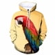thumbnail image 3 of Sudadera con capucha con estampado 3D de pájaro y loro para hombre, divertida sudadera con estampado de animales, sudadera informal de manga larga holgada estilo Harajuku, 3 of 5