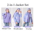 thumbnail image 4 of SYNPOS Child Girls Polar Fleece Jacket+Hardshell Jacket with Detachable Hood,3-13Y, 4 of 15