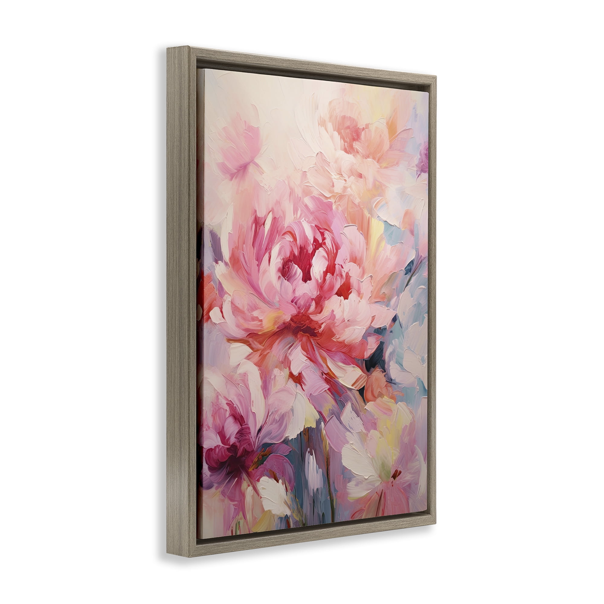 Stupell Industries Floral Explosions Abstract Botanical & Floral Painting Brown Floater Framed Art Print Wall Art, 21 x 31