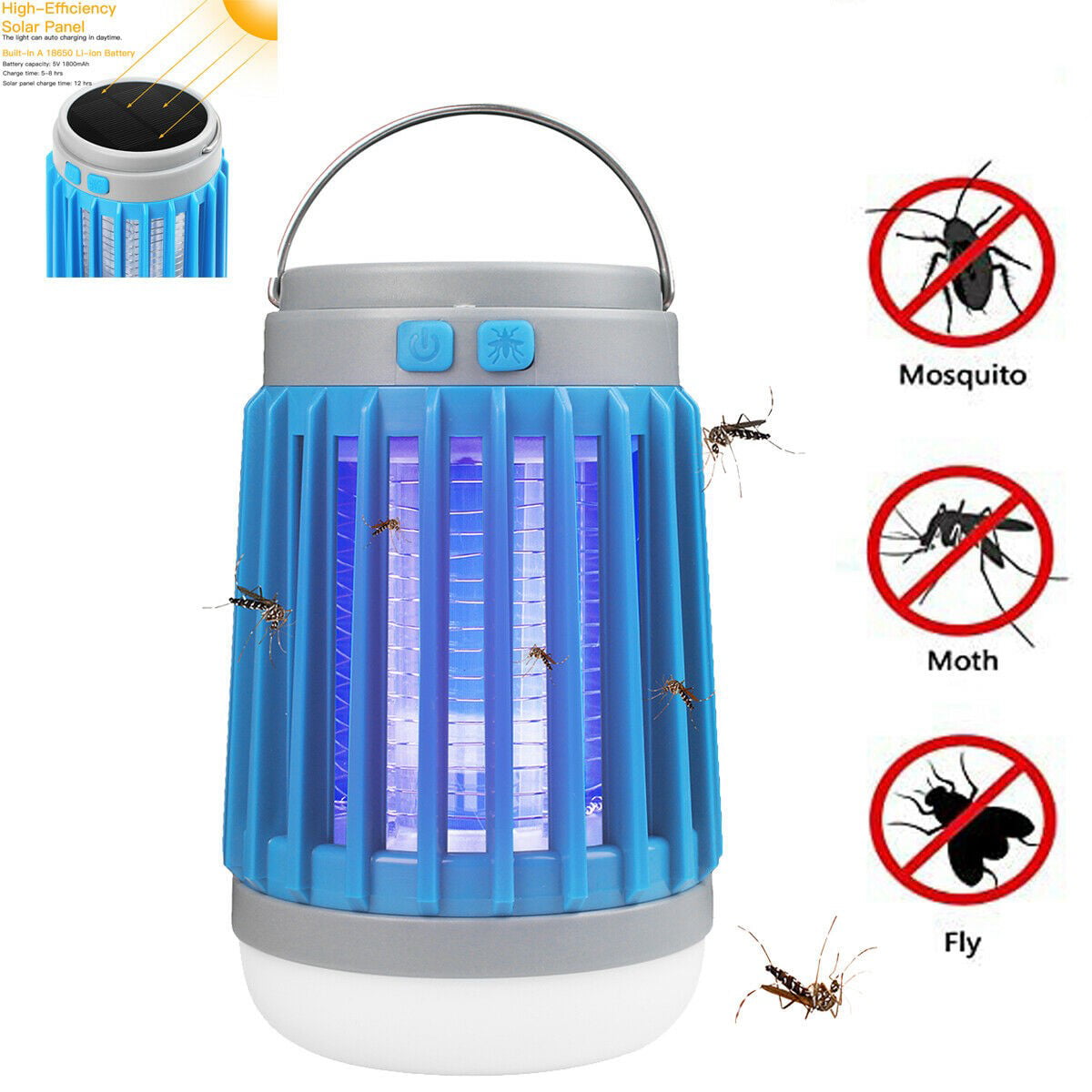 Bosunny Mosquito Killer Camping Mosquito Tent Light 2 in 1 Electronic Insect Killer IPX4 Waterproof and USB Rechargeable Bug Zapper Light for Indoor and Outdoor Emergency Situations