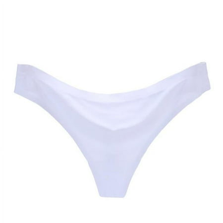 GZWYHT Thongs for Women Clearance Seamless Underwear Sexy Women Invisible Underwear Briefs G-Strings Ice Silk Seamless Crotch WH XL Womens Underwear Crotchless Underwear No Show Underwear White XL