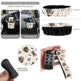 thumbnail image 6 of HUISEFOR 15 Packs Cow Print Bow Car Seat Cover Full Set Scratch-Resistant Including Steering Wheel Cover, Belt Cover, Breathable, Non Slip, Easy Installation, Fit for Most Cars, Auto, SUVs, 6 of 7