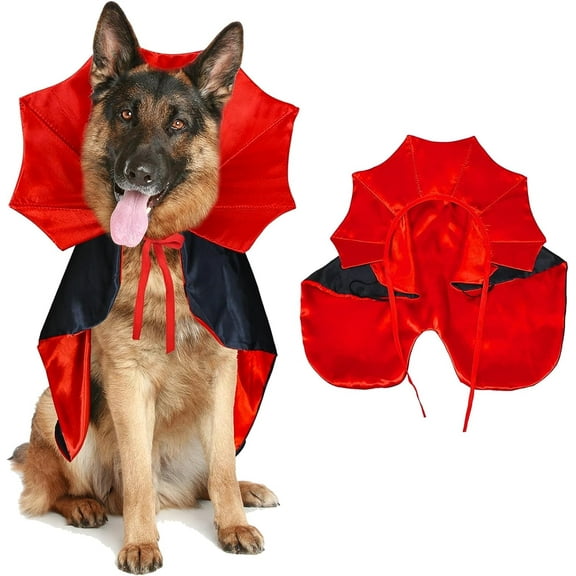 Dog Halloween Costumes, Dog Vampire Cloak Costume Dog Devil Costume Dog Vampire Cloak Cape Halloween Costumes for Small Medium Large Dogs Pets (Large)