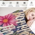 thumbnail image 3 of BCIIG Happy Birthday Mom Throw Blanket, Soft Cozy Fleece Blanket with Floral Birthday Print, Lightweight Warm Blanket for Couch Bed Sofa, for Mothers,  50x60in, 3 of 6
