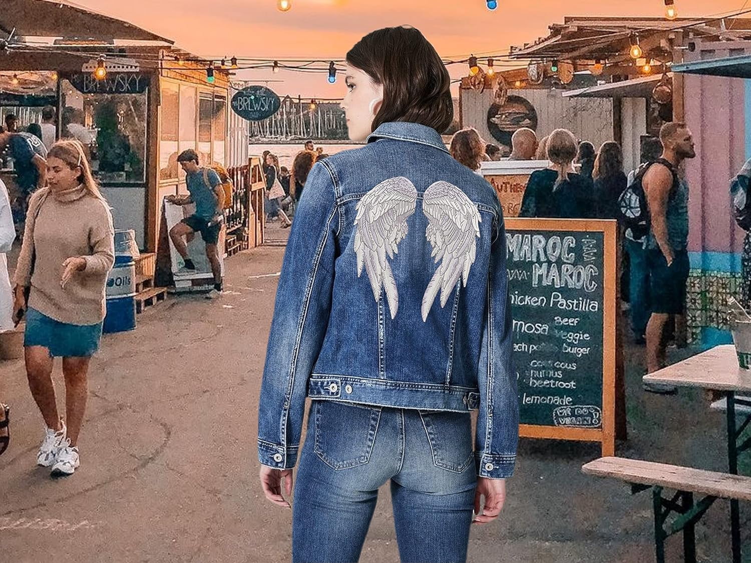 Silver Angel Wings 12” | "Saints & Sinners" Realistic Wings and Feathers Guardian Angels Patches | Back Patch for Men and Women Iron On Embroidered | Large 2pc. Set - by Nixon Thread Co.