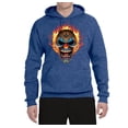 thumbnail image 2 of Flaming Laughing Fierce Clown | Mens Cars and Trucks Hooded Sweatshirt Graphic Hoodie, Vintage Heather Blue, Large, 2 of 3