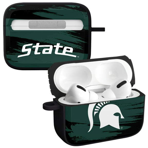 Michigan State Spartans Paint Stripe HDX Case Cover Compatible with Apple AirPods Pro 1 & 2 by Affinity Bands