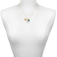 thumbnail image 2 of Delight Jewelry Silver-tone Love with Green Paw - Large Goldtone Lil Sister Heart Charm Necklace, 17.5"+2" Extender, 2 of 5