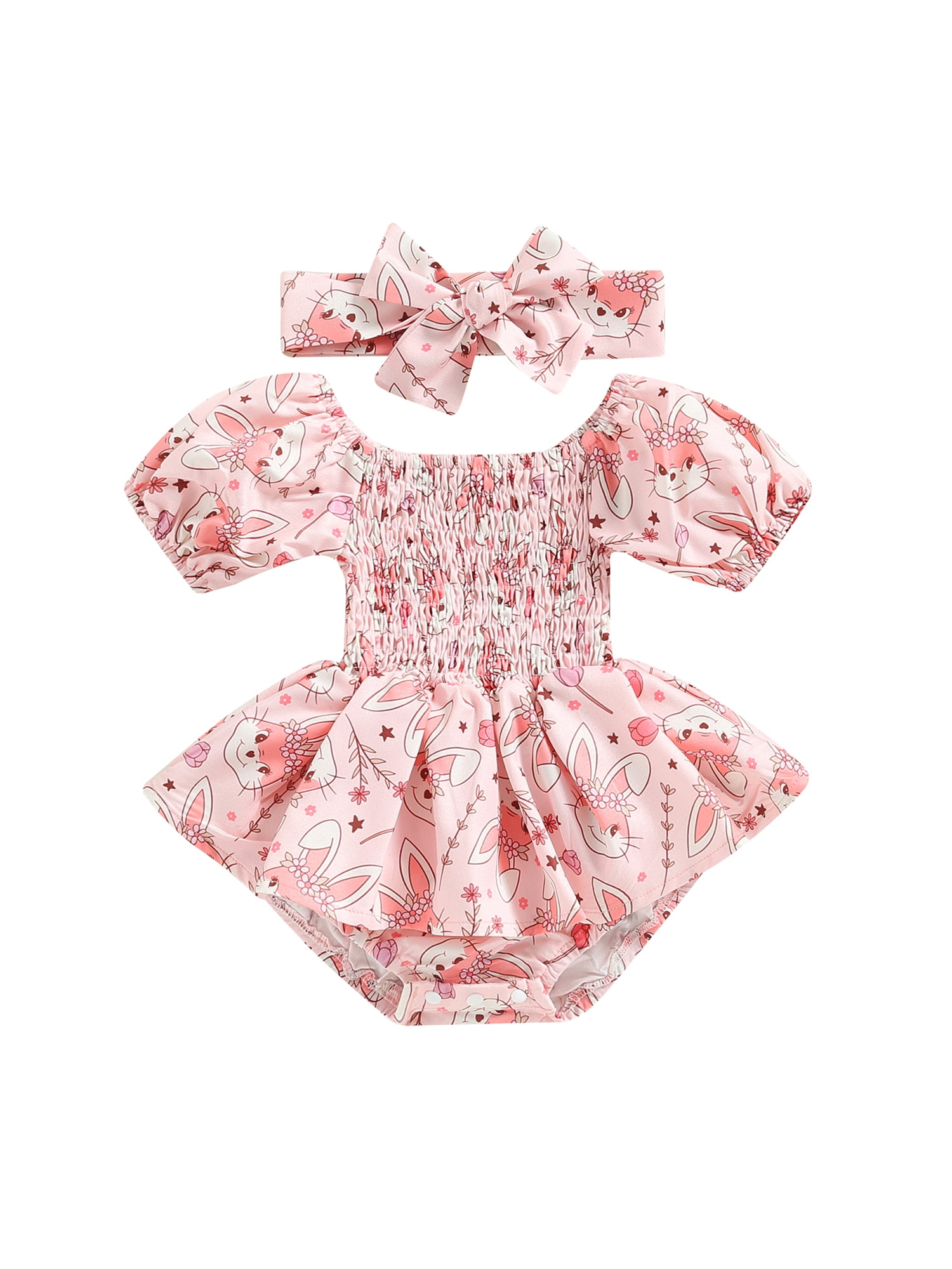 Newborn Easter Outfit Baby Girls Bunny Dress Romper Smocked Dresses ...
