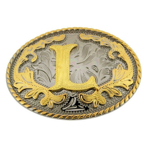 Initial Letter "L " Belt Buckle Monogram Middle Initial Alphabet Western Cowoy Cowgirl Unisex Men Women Rodeo Costume New Style