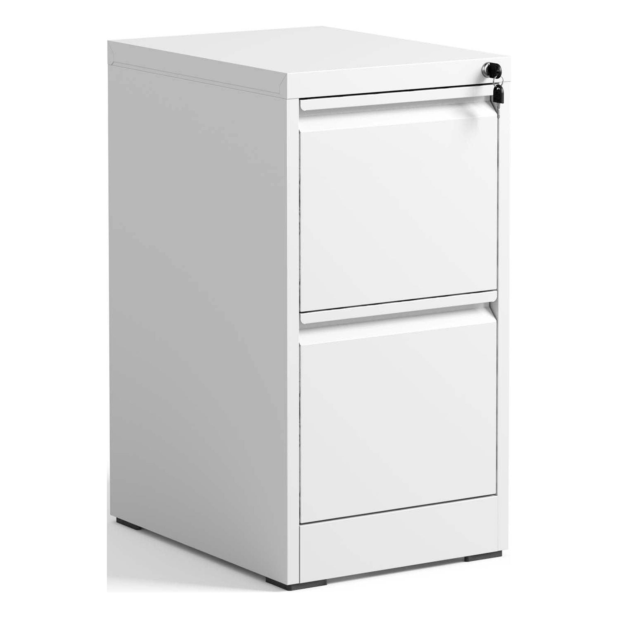Dtwnek 2 Drawer Metal Vertical File Cabinet with Lock, Office Home Steel Vertical File Cabinet for A4 Letter Size, White