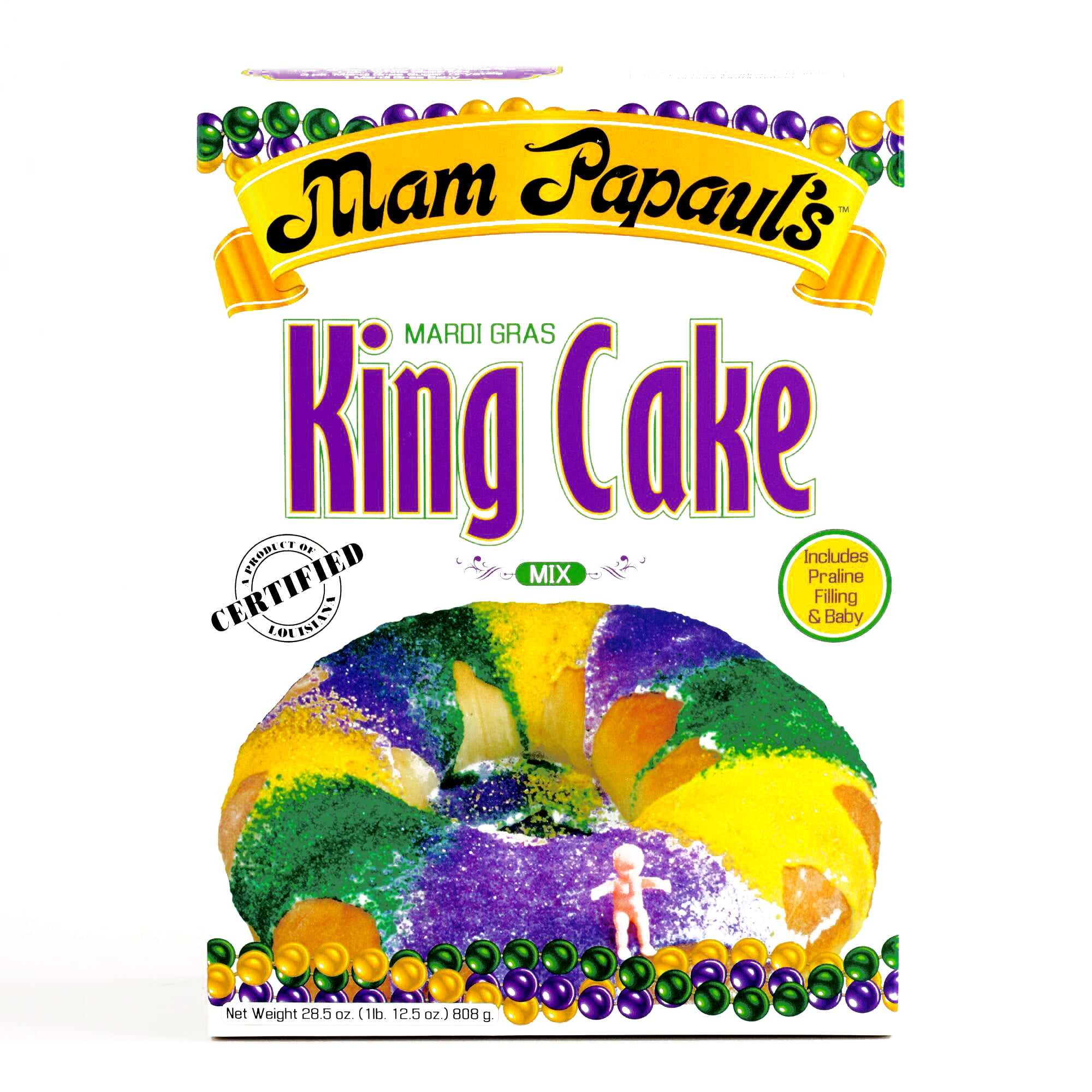 King cake Mardi Gras wreath