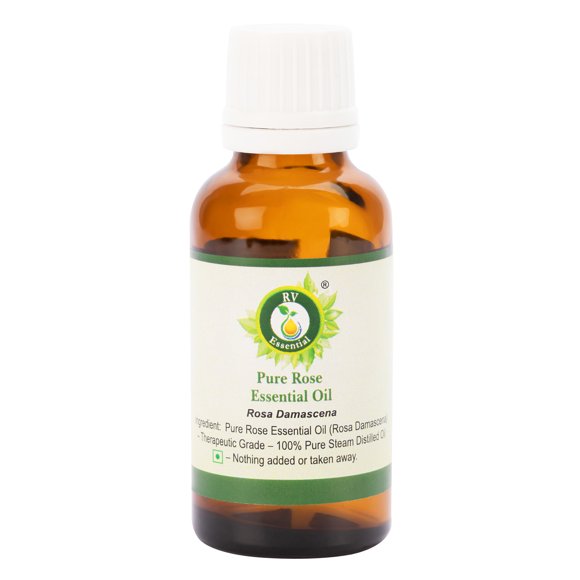 Rose Essential Oil Rosa Damascena Rose Oil For Hair For Face For Skin For Massage Pure Natural Steam Distilled Therapeutic Grade 15ml 0.507oz By R V Essential