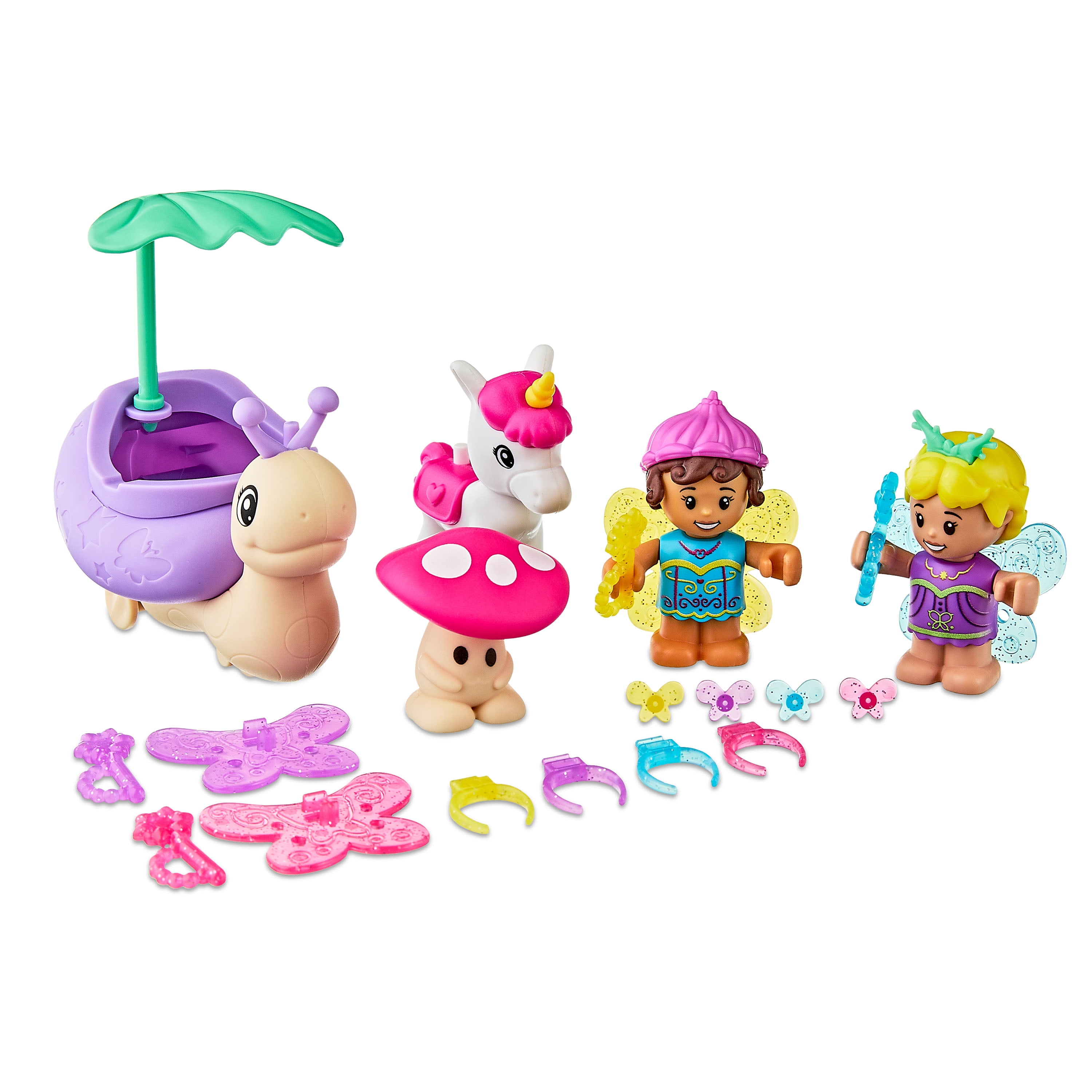 Kid Connection Fairyland Playset, Flower House with Light and Sound, 23 Pieces, Toddler Toys