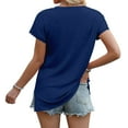 thumbnail image 3 of yunLCZ Women Shirts Womens Summer Daily Casual V Neck Shirts Short Sleeve Tops Blouses Loose Fit Shirt, 3 of 4