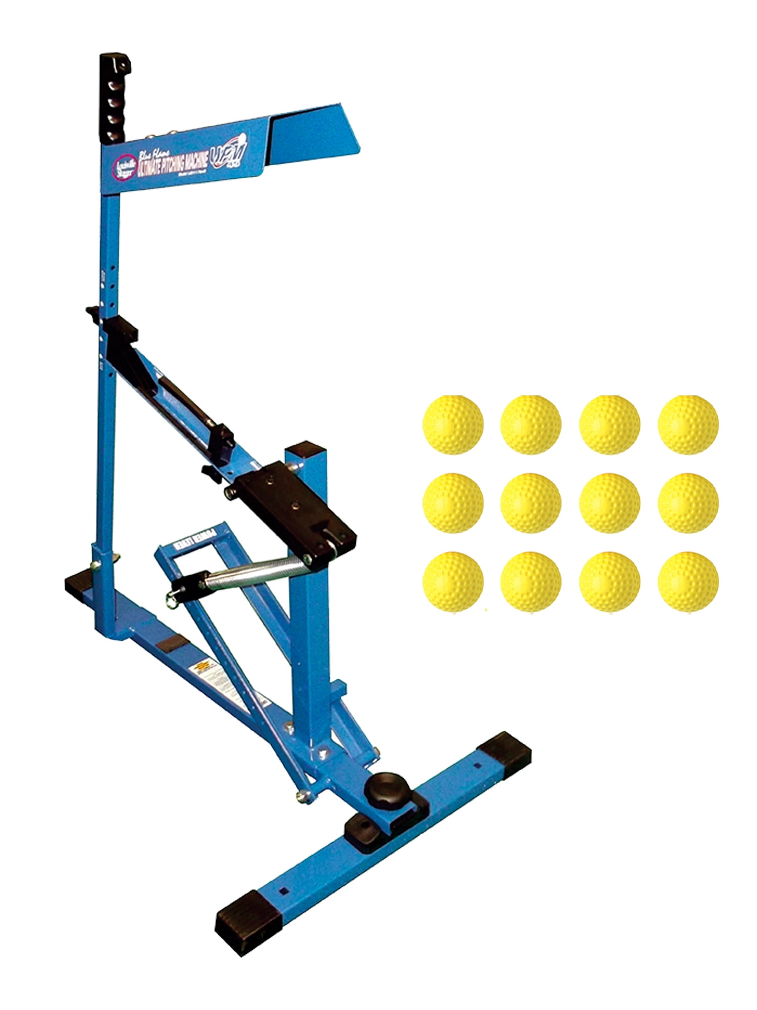 Louisville Slugger UPM 45 Blue Flame Pitching Machine and Heater Sports 12Pack 12 Inch Dimpled