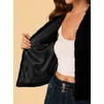 thumbnail image 6 of INSPIRE CHIC Women's Long Sleeve Solid Color Collarless Shaggy Soft Faux Fur Coat 2XL Black, 6 of 8