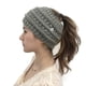 thumbnail image 2 of Winter Beanie Hat for Women Warm Knitted Hat Woolen Thread Twist Hair Band Button Can Hang Mask, 2 of 2