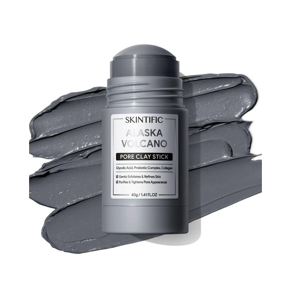 Mascarilla facial Skintific en barra para limpieza profunda de poros y eliminación de puntos negros. Mascarilla de barro con arcilla natural del volcán de Alaska. Exfoliante suave, suaviza la piel y n