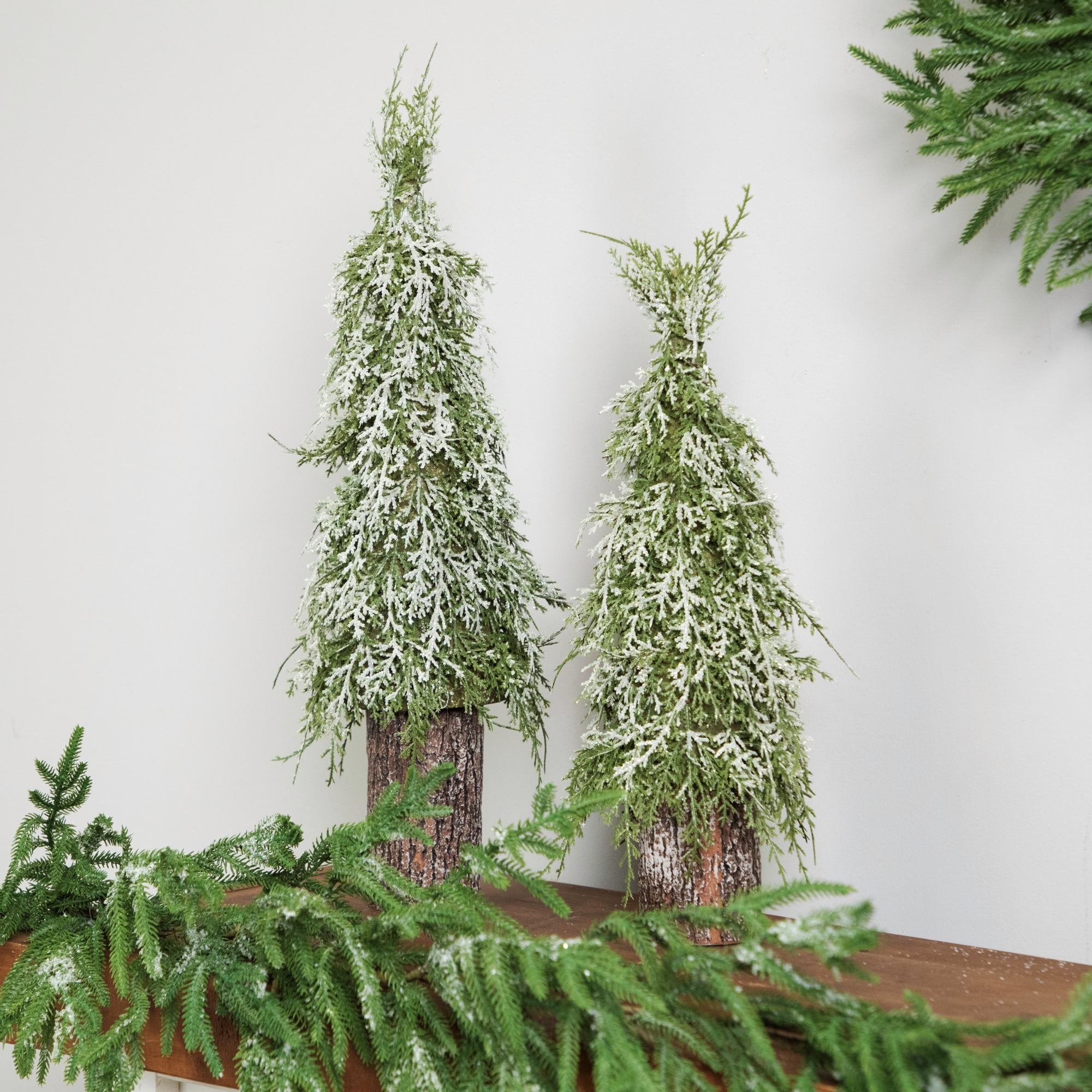 Iced Cedar Pine Artificial Mini Christmas Tree - 18" - Unlit