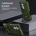 thumbnail image 5 of Decase Magnetic Stand Phone Case for Samsung Galaxy S25 Ultra,Hard PC+Soft TPU+Fulcrum Bracket Phone Case,Shockproof Anti-Drop Protective Cover,Military Cases Bult-in Hidden Bracket,Darkgreen, 5 of 9