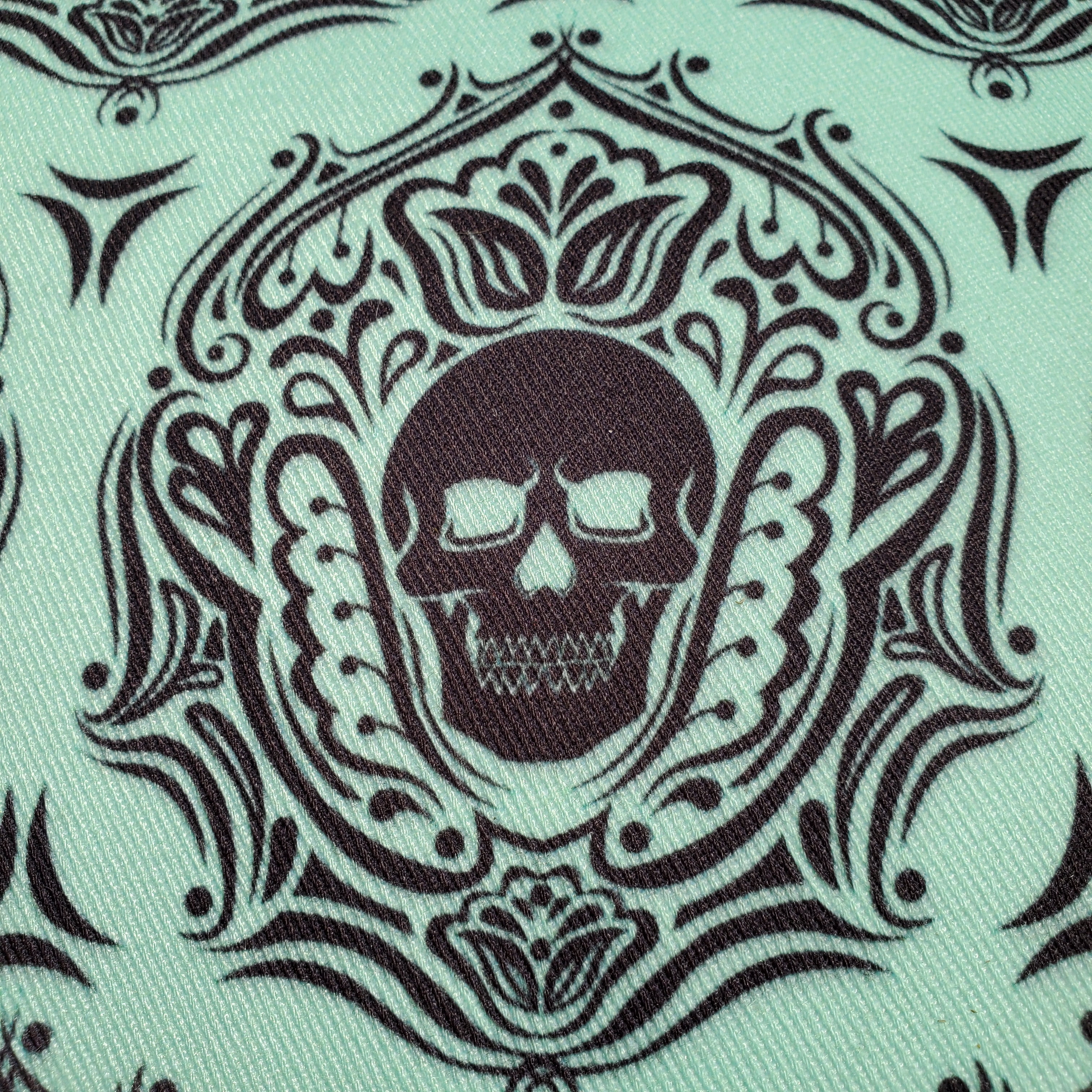 Outdoor Skull Pillow-Aqua
