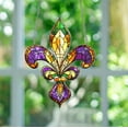 thumbnail image 3 of Louisiana Fleur De Lis Acrylic Suncatcher, Mardi Gras Fleur de Lis Window Hanging, Louisiana State Hanging Sign, Mardi Gras Home Decor, 3 of 3