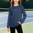 thumbnail image 2 of ITSAME Girls Long Sleeve Shirt Crew Neck Ragalan Sleeve Active Fit Kids Casual Athletic Tops Navy Size 16, 2 of 8