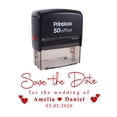 thumbnail image 1 of Printtoo Personalized Red Self Inking Wedding Stamp Custom Save The Date Rubber Stamper -68 x 30 mm, 1 of 6