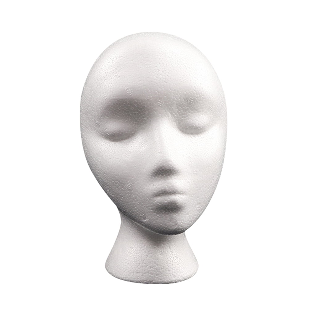 2PCS Female Foam Mannequin Head Model Hat Wig Glasses Display Stand Rack white 