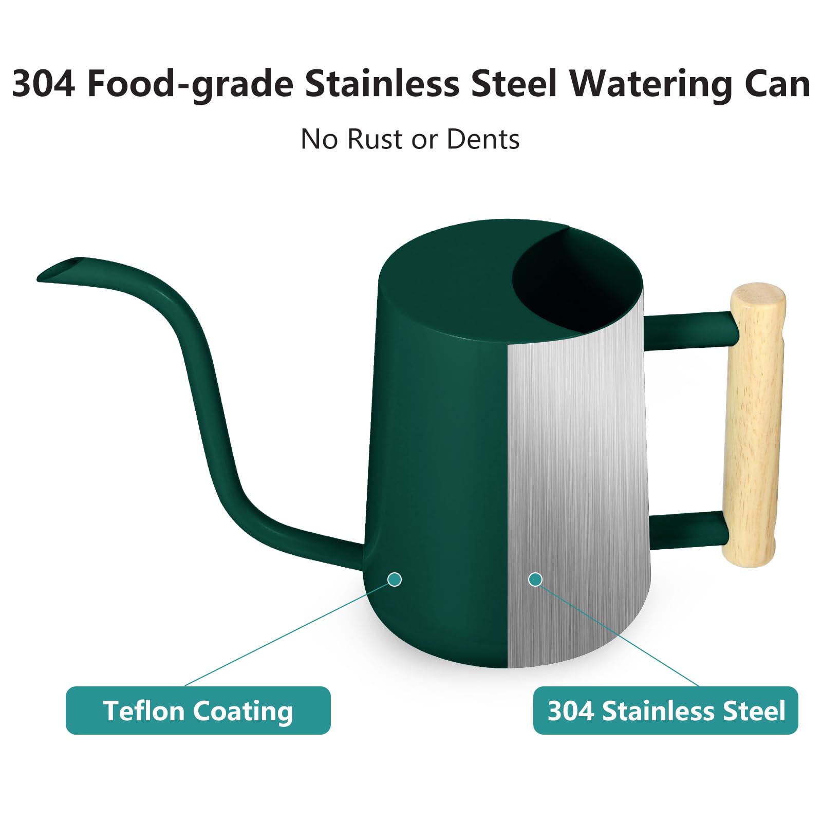 Watering Can Indoor Plants, 35oz Small Stainless Steel Metal Watering Can Modern Decorative Watering Pot